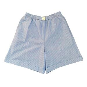Vintage Gingham Blue White High Rise 7” Shorts 12 L